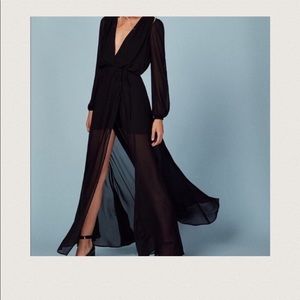 Reformation Willow Wrap Long Sleeved Maxi Dress